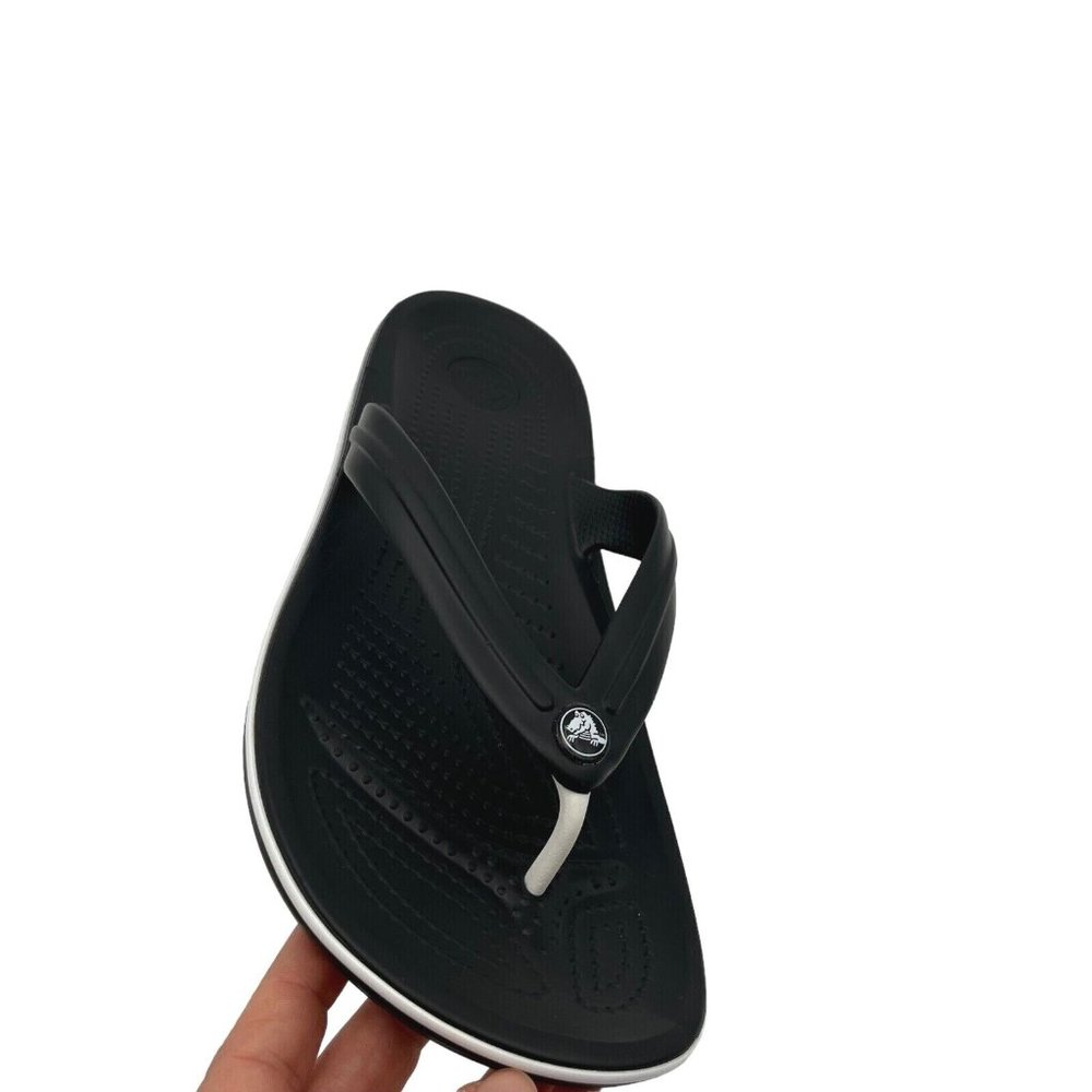 Crocs Men's Flip‎ Flop Sandal Size 9 Black Water Friendly Lightweight & Comfy - Picture 9 of 16
